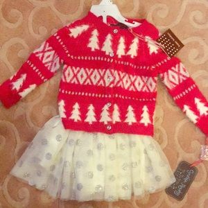 Cynthia Rowley toddler Red Christmas sweater tutu